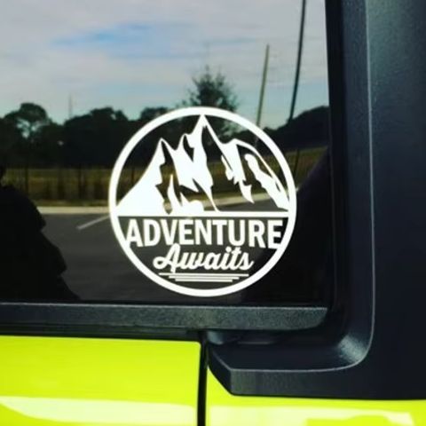 Outdoor Adventure Words - Pegatina Decorativa para Ventana de Autocaravana