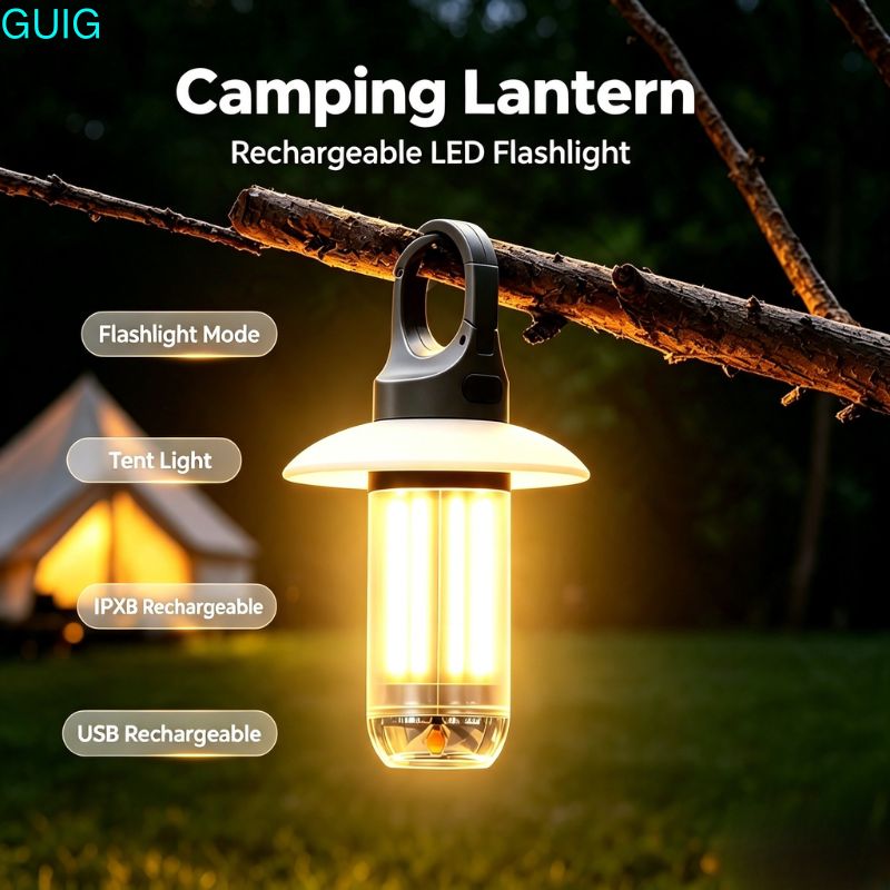 Outdoor Adventure Ni - Linterna LED recargable para acampar, 5